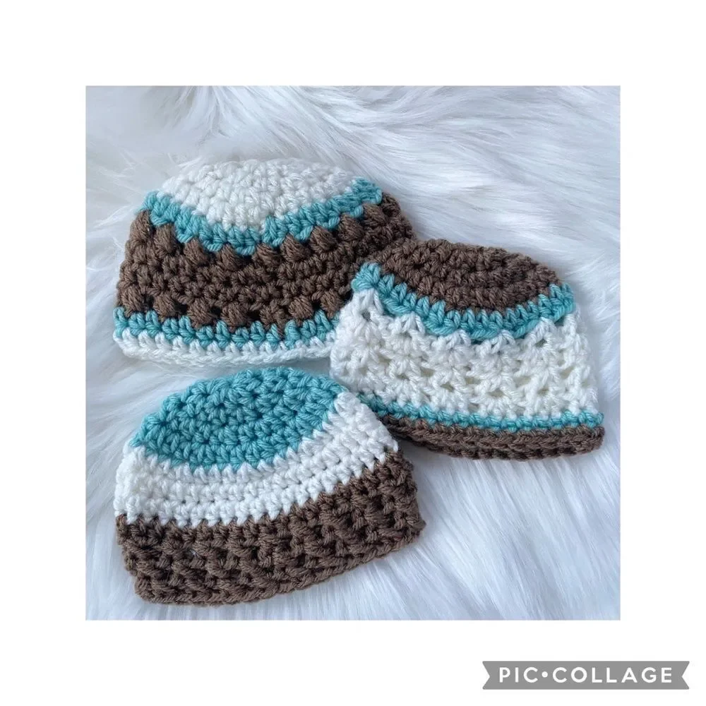 Handmade Crochet Baby Hat Gift Set